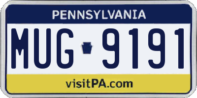 PA license plate MUG9191