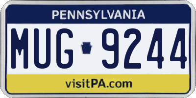PA license plate MUG9244