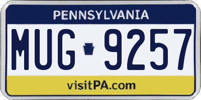 PA license plate MUG9257