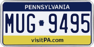 PA license plate MUG9495