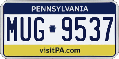 PA license plate MUG9537