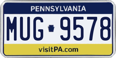 PA license plate MUG9578