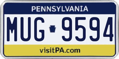 PA license plate MUG9594