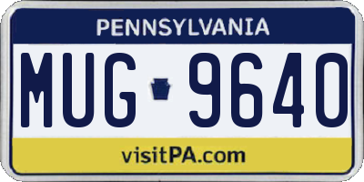 PA license plate MUG9640