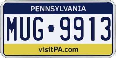 PA license plate MUG9913