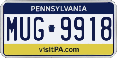 PA license plate MUG9918