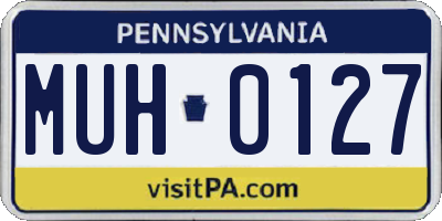PA license plate MUH0127