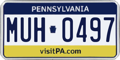 PA license plate MUH0497