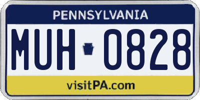 PA license plate MUH0828