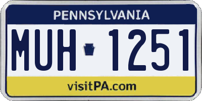 PA license plate MUH1251