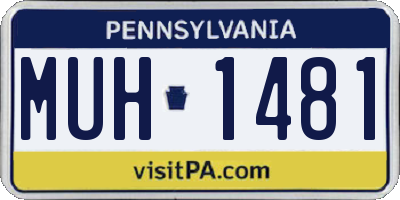 PA license plate MUH1481