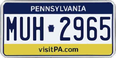 PA license plate MUH2965