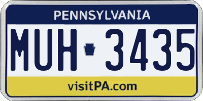 PA license plate MUH3435