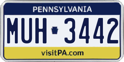 PA license plate MUH3442