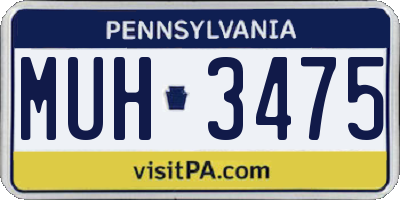 PA license plate MUH3475