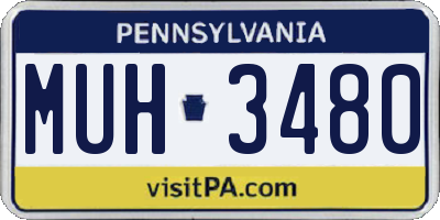 PA license plate MUH3480