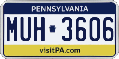PA license plate MUH3606