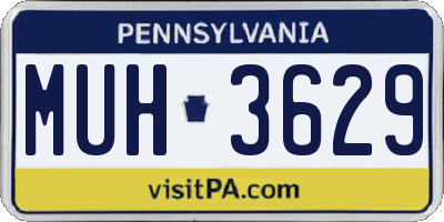 PA license plate MUH3629