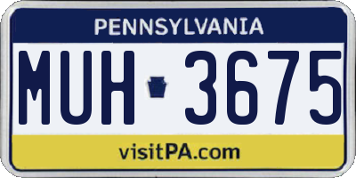 PA license plate MUH3675