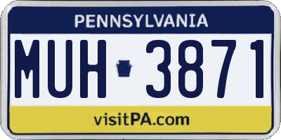 PA license plate MUH3871