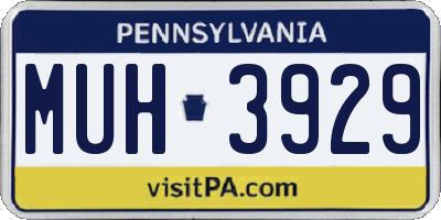 PA license plate MUH3929