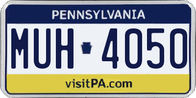 PA license plate MUH4050