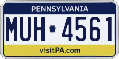 PA license plate MUH4561