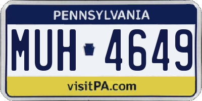PA license plate MUH4649