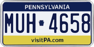 PA license plate MUH4658