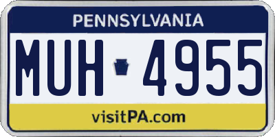 PA license plate MUH4955