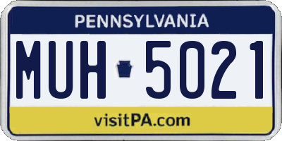 PA license plate MUH5021