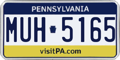 PA license plate MUH5165