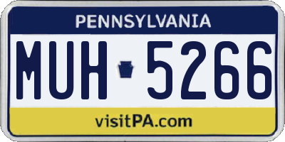 PA license plate MUH5266