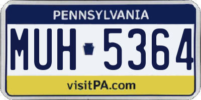 PA license plate MUH5364