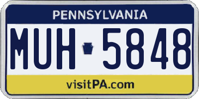 PA license plate MUH5848