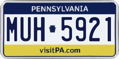 PA license plate MUH5921