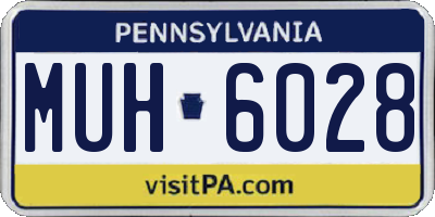 PA license plate MUH6028