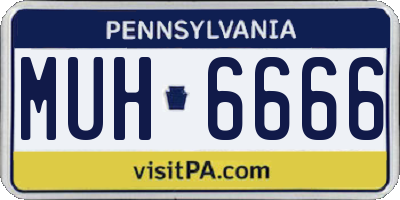 PA license plate MUH6666