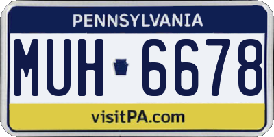 PA license plate MUH6678