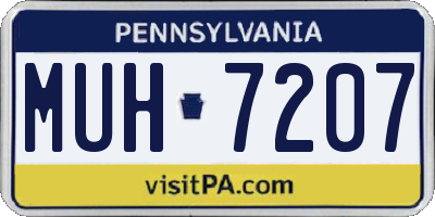 PA license plate MUH7207