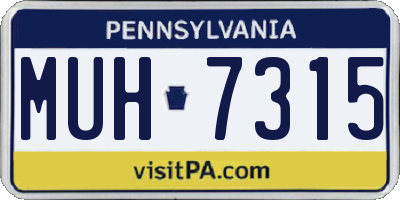 PA license plate MUH7315