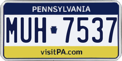 PA license plate MUH7537