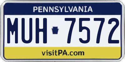 PA license plate MUH7572