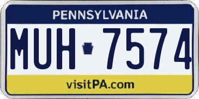 PA license plate MUH7574
