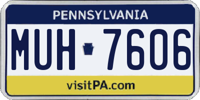 PA license plate MUH7606