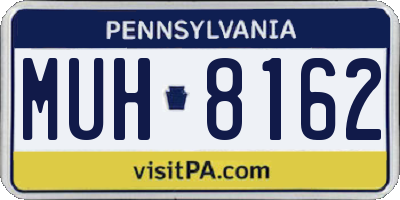 PA license plate MUH8162