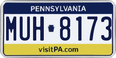 PA license plate MUH8173