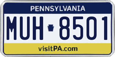 PA license plate MUH8501