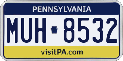PA license plate MUH8532