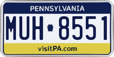 PA license plate MUH8551